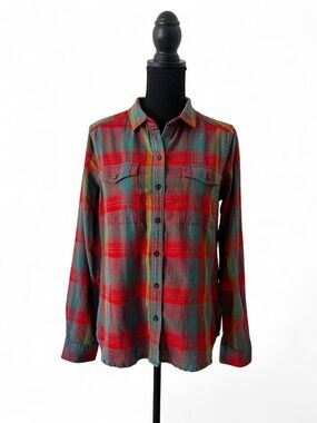 Toad and co women’s plaid flannel reform button down outdoors gorpcore size S